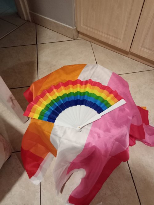 Pride White Hand Fan